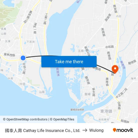 國泰人壽 Cathay Life Insurance Co., Ltd. to Wulong map