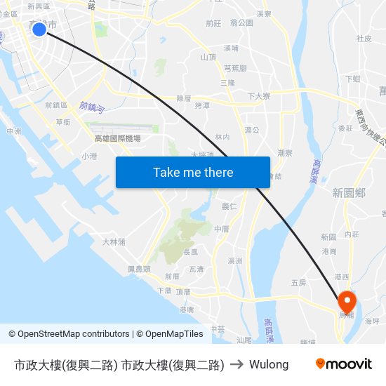 市政大樓(復興二路) 市政大樓(復興二路) to Wulong map