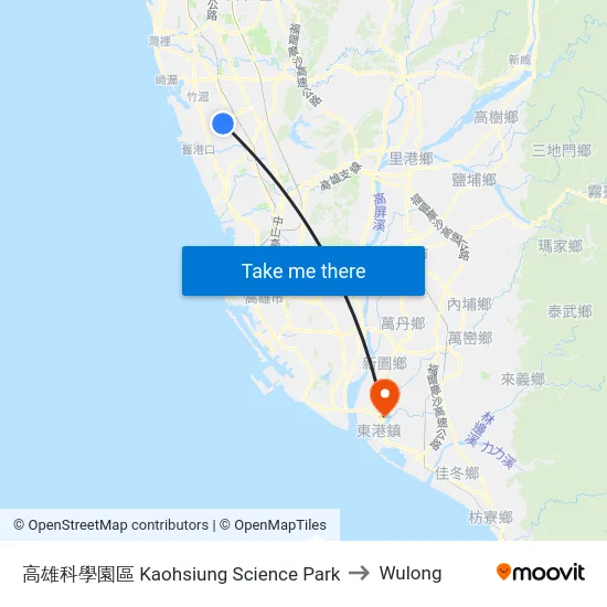 高雄科學園區 Kaohsiung Science Park to Wulong map