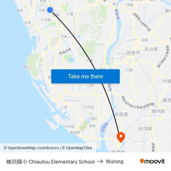 橋頭國小 Chiautou Elementary School to Wulong map
