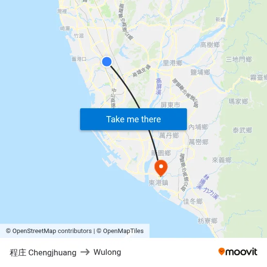 Chengjhuang to Wulong map