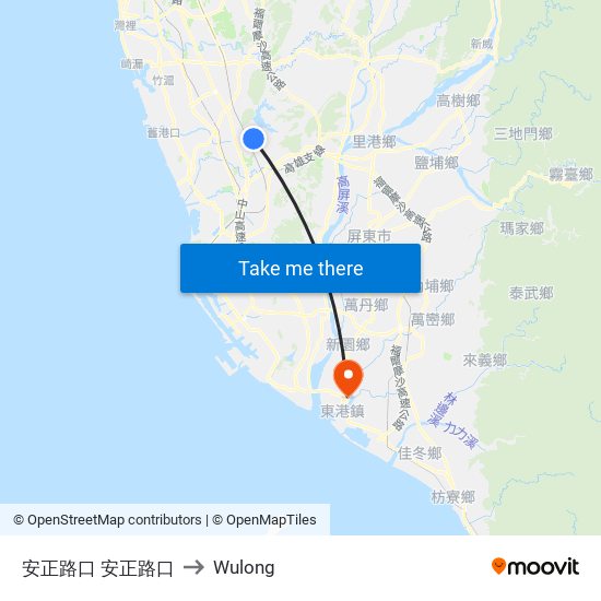 安正路口 安正路口 to Wulong map