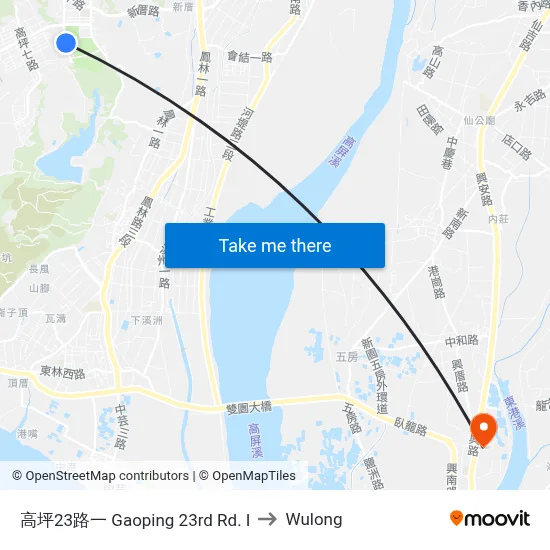 高坪23路一 Gaoping 23rd Rd. I to Wulong map