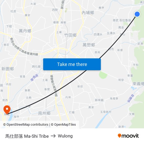 馬仕部落 Ma-Shi Tribe to Wulong map