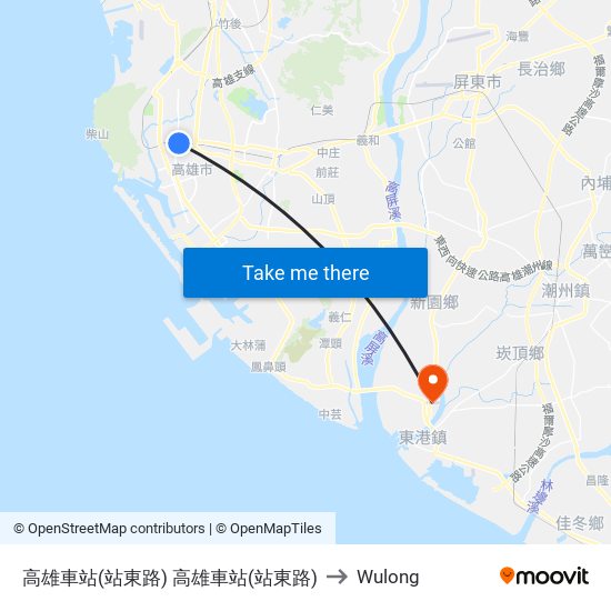 高雄車站(站東路) 高雄車站(站東路) to Wulong map