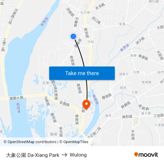 大象公園 Da-Xiang Park to Wulong map