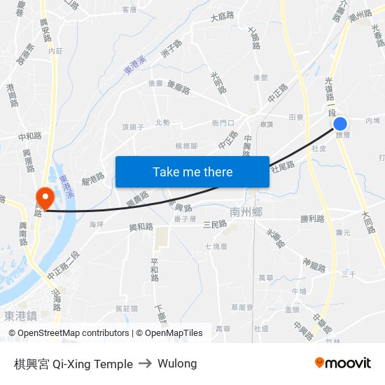 棋興宮 Qi-Xing Temple to Wulong map