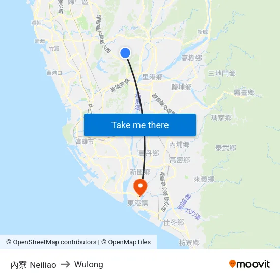 Neiliao to Wulong map