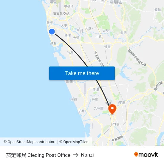 茄萣郵局 Cieding Post Office to Nanzi map