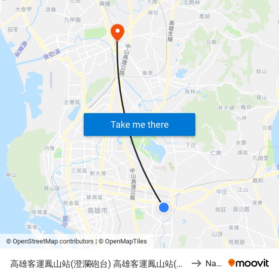 高雄客運鳳山站(澄瀾砲台) 高雄客運鳳山站(澄瀾砲台) to Nanzi map