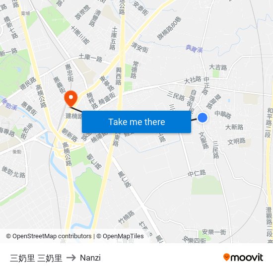 三奶里 三奶里 to Nanzi map