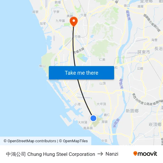 中鴻公司 Chung Hung Steel Corporation to Nanzi map