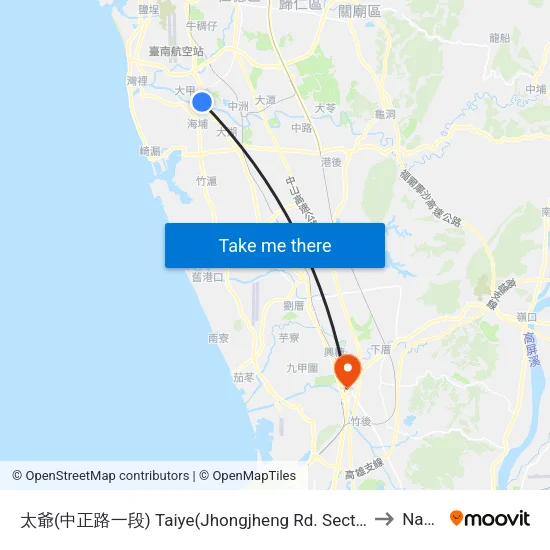 太爺(中正路一段) Taiye(Jhongjheng Rd. Section 1) to Nanzi map