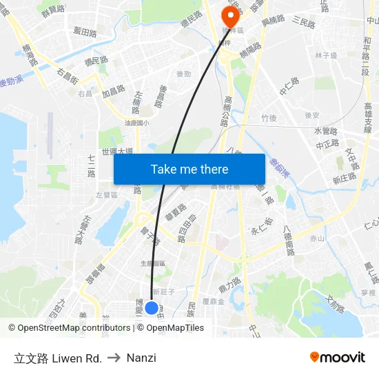 立文路 Liwen Rd. to Nanzi map