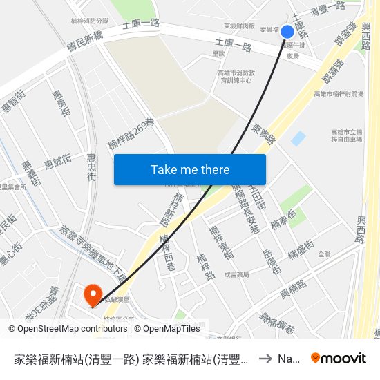 家樂福新楠站(清豐一路) 家樂福新楠站(清豐一路) to Nanzi map