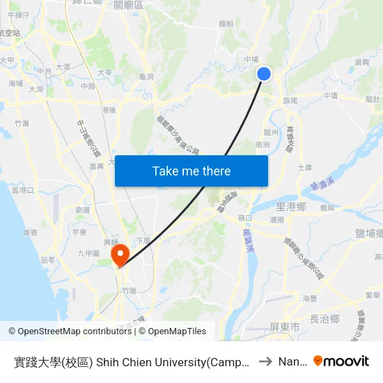實踐大學(校區) Shih Chien University(Campus) to Nanzi map