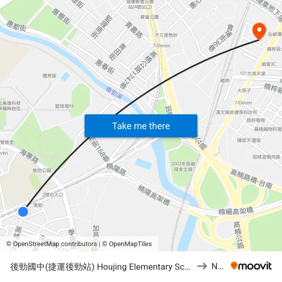 後勁國中(捷運後勁站) Houjing Elementary School(Mrt Houjin Station) to Nanzi map