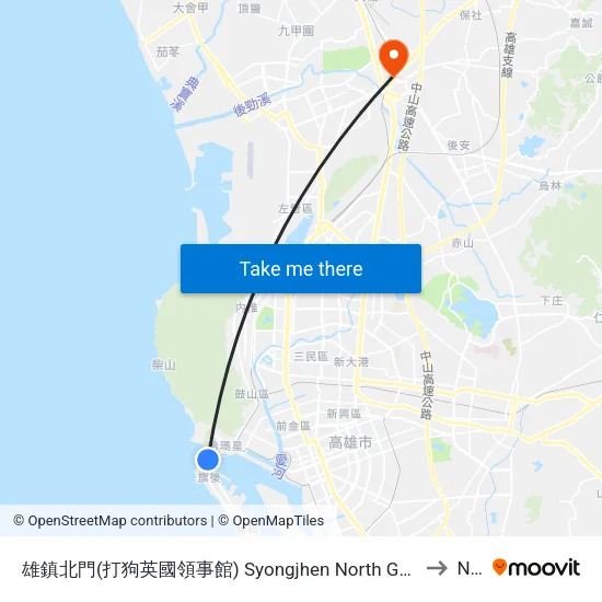 雄鎮北門(打狗英國領事館) Syongjhen North Gate(Former British Consulate at Dagou) to Nanzi map