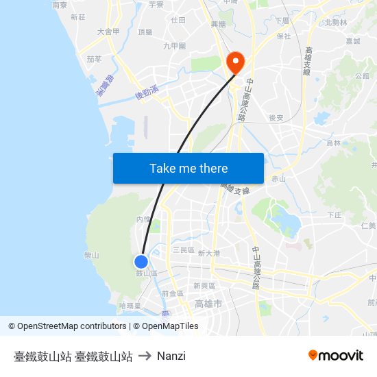 臺鐵鼓山站 臺鐵鼓山站 to Nanzi map