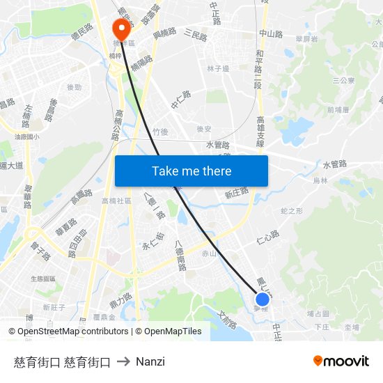 慈育街口 慈育街口 to Nanzi map