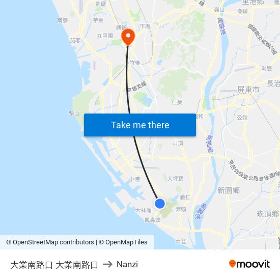 大業南路口 大業南路口 to Nanzi map