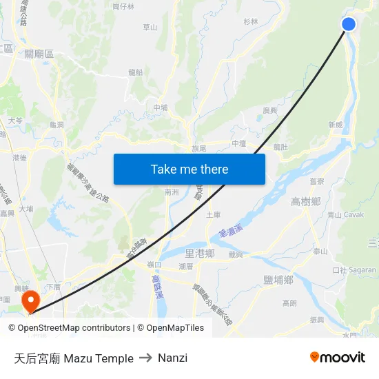 天后宮廟 Mazu Temple to Nanzi map