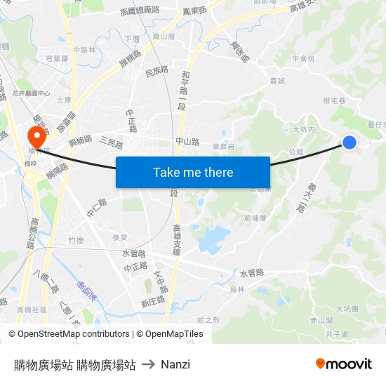 購物廣場站 購物廣場站 to Nanzi map