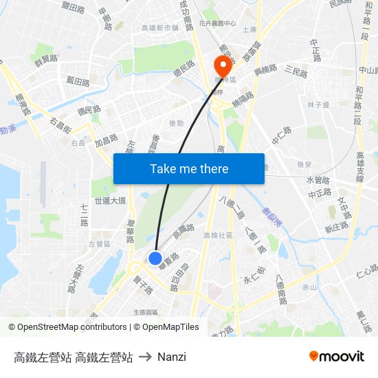 高鐵左營站 高鐵左營站 to Nanzi map