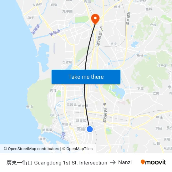 廣東一街口 Guangdong 1st St. Intersection to Nanzi map