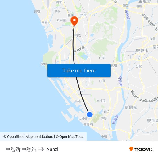 中智路 中智路 to Nanzi map