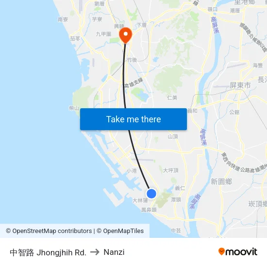 中智路 Jhongjhih Rd. to Nanzi map