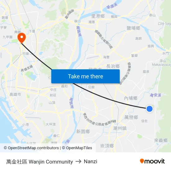 萬金社區 Wanjin Community to Nanzi map
