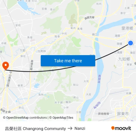 Changrong Community to Nanzi map