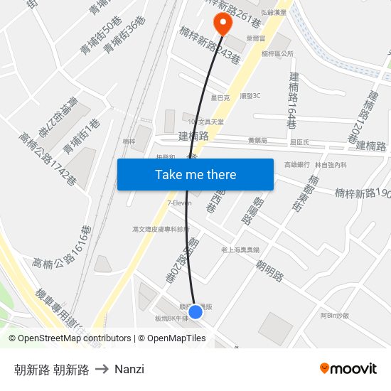 朝新路 朝新路 to Nanzi map