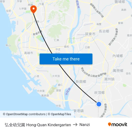 弘全幼兒園 Hong-Quan Kindergarten to Nanzi map