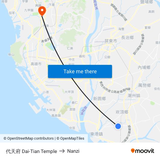 代天府 Dai-Tian Temple to Nanzi map