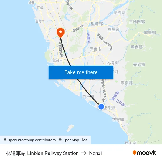 林邊車站 Linbian Railway Station to Nanzi map