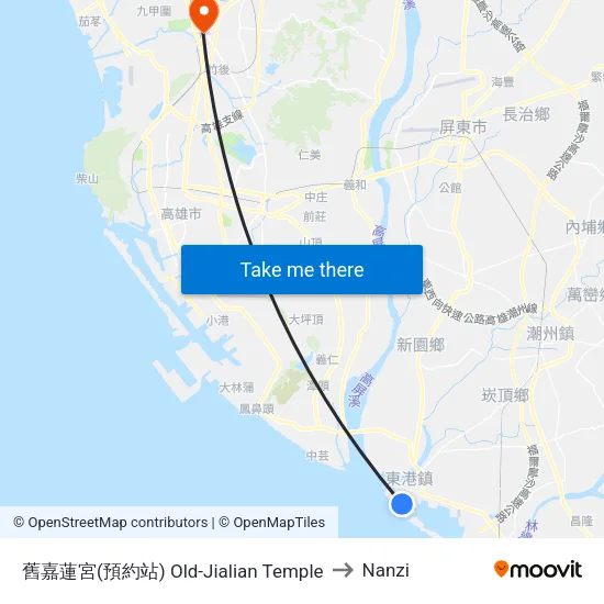 舊嘉蓮宮(預約站) Old-Jialian Temple to Nanzi map