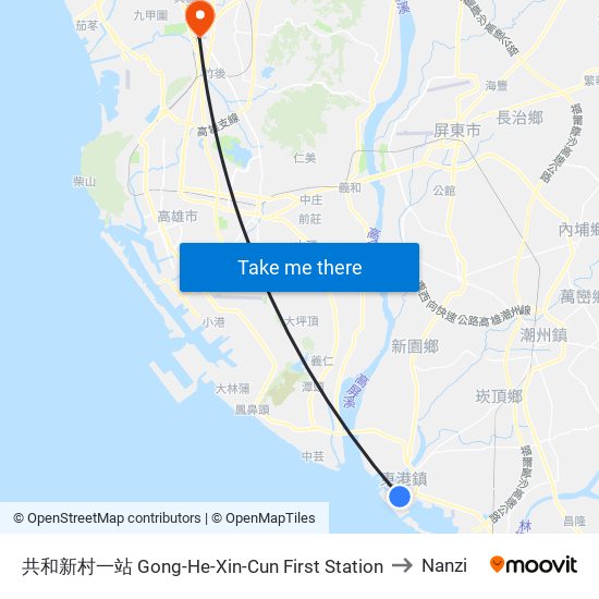 共和新村一站 Gong-He-Xin-Cun First Station to Nanzi map