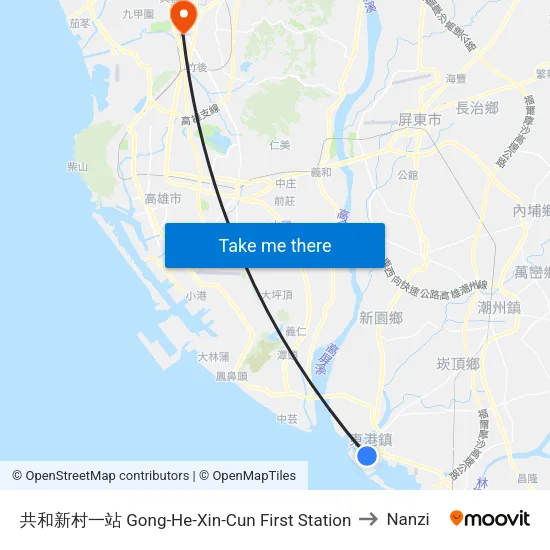 共和新村一站 Gong-He-Xin-Cun First Station to Nanzi map