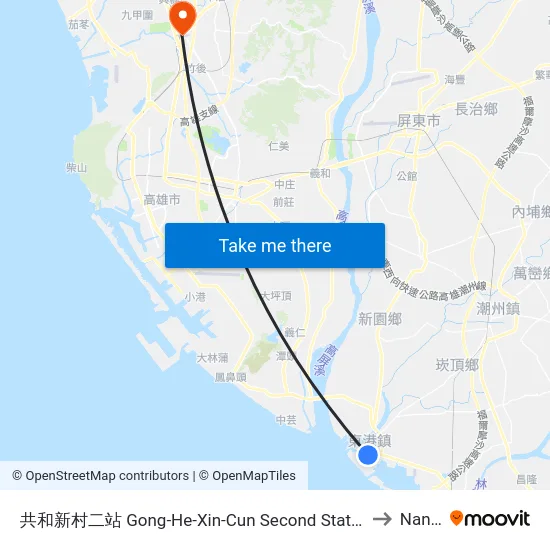 共和新村二站 Gong-He-Xin-Cun Second Station to Nanzi map