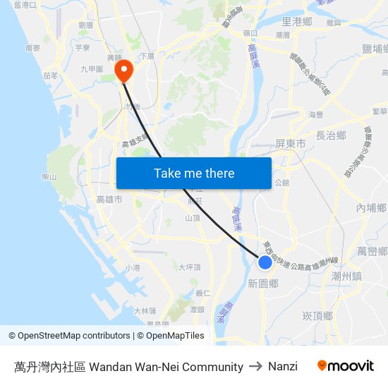 萬丹灣內社區 Wandan Wan-Nei Community to Nanzi map