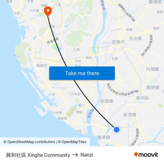 興和社區 Xinghe Community to Nanzi map