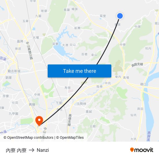 內寮 內寮 to Nanzi map