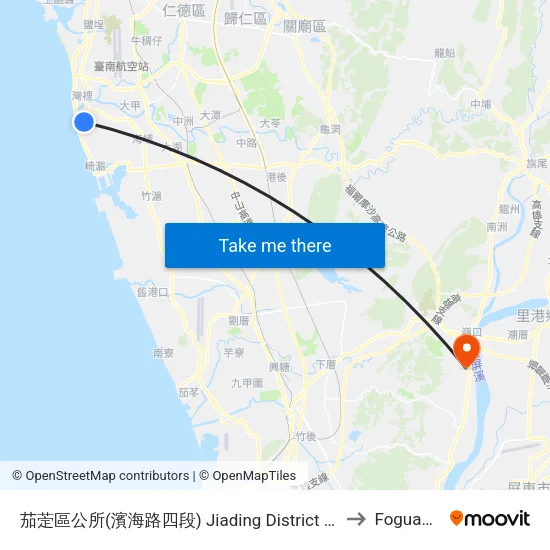 茄萣區公所(濱海路四段) Jiading District Office(Binhai Rd. Sec. 4) to Foguangshan map