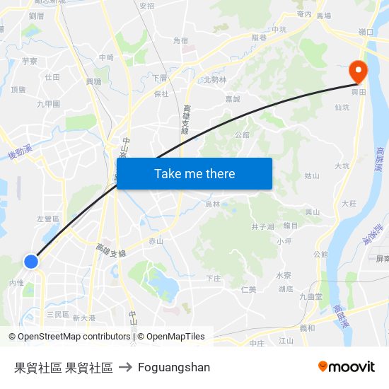 果貿社區 果貿社區 to Foguangshan map