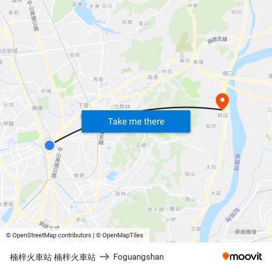 楠梓火車站 楠梓火車站 to Foguangshan map