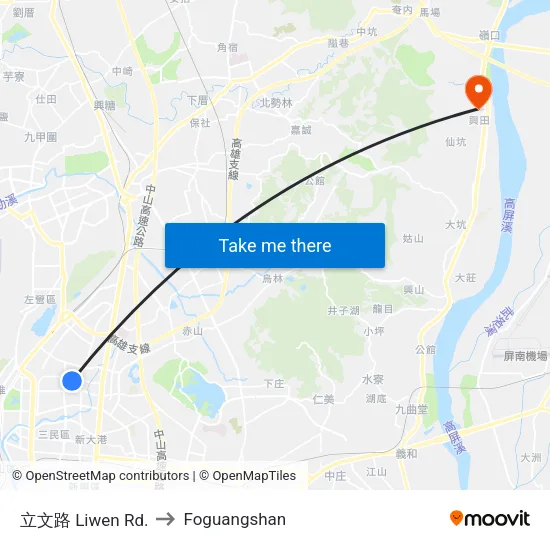 立文路 Liwen Rd. to Foguangshan map