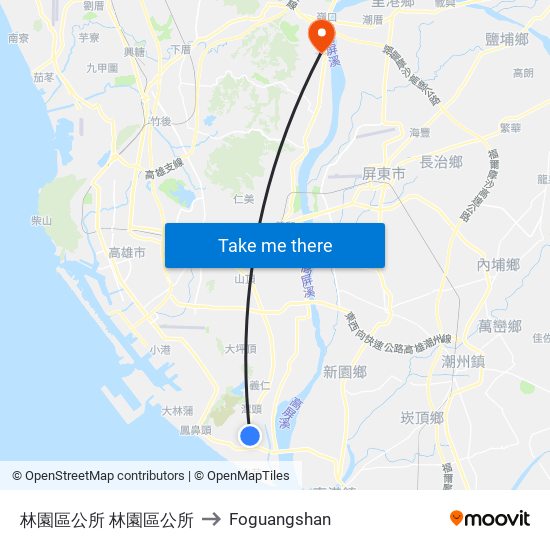 林園區公所 林園區公所 to Foguangshan map
