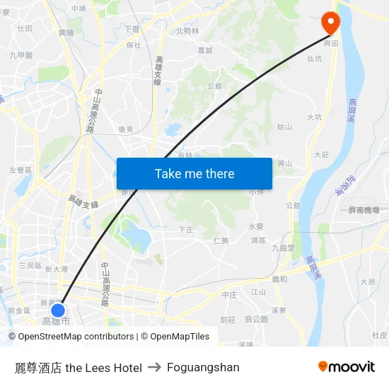 麗尊酒店 the Lees Hotel to Foguangshan map
